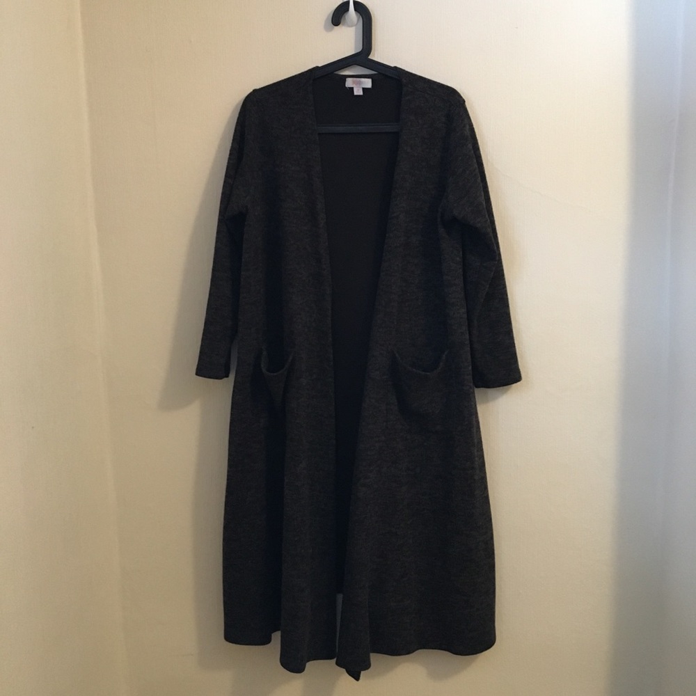 Lularoe Grey and Black Sarah Cardigan